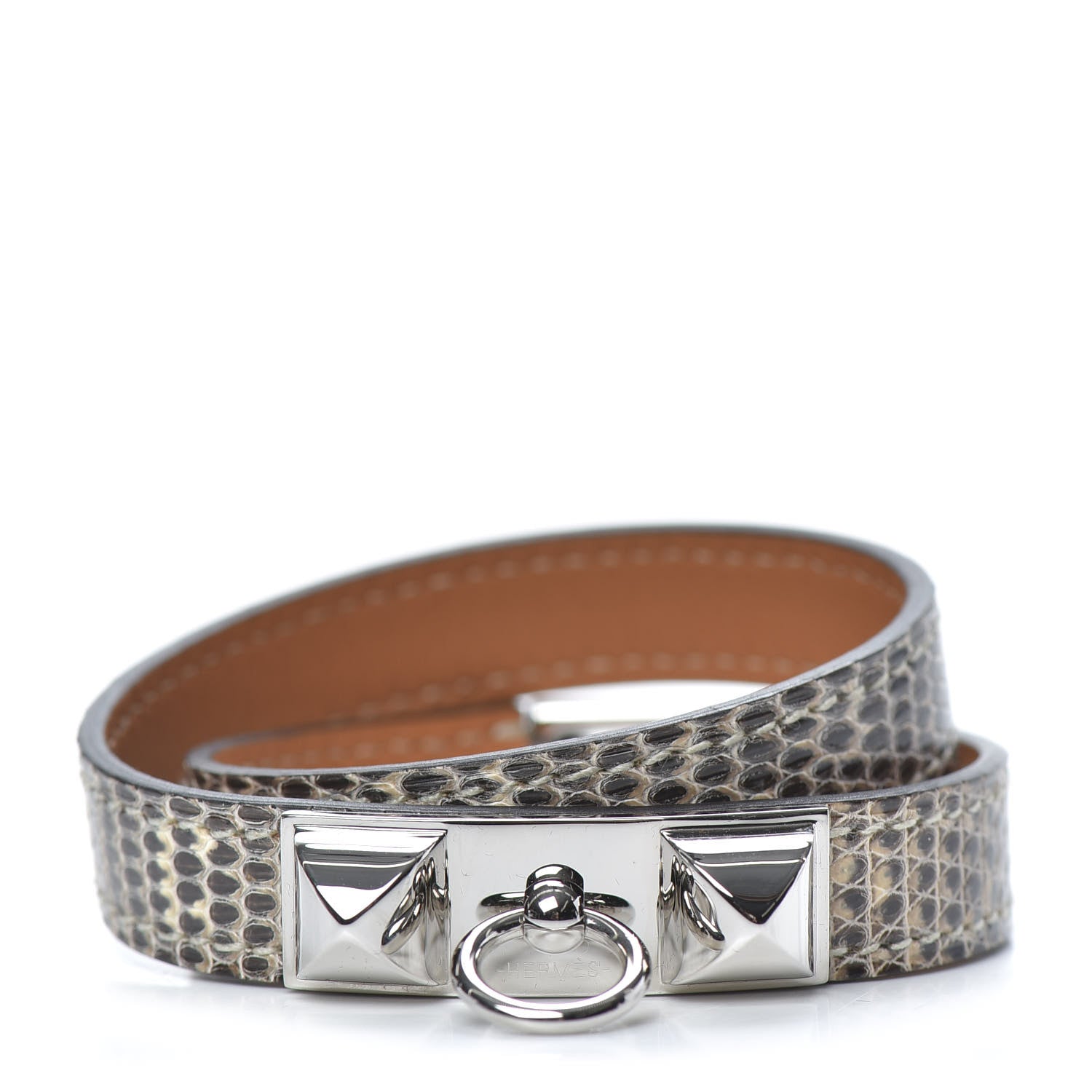 Hermes Lizard Rivale Double Tour Bracelet T2 Ombre 1 of 6
