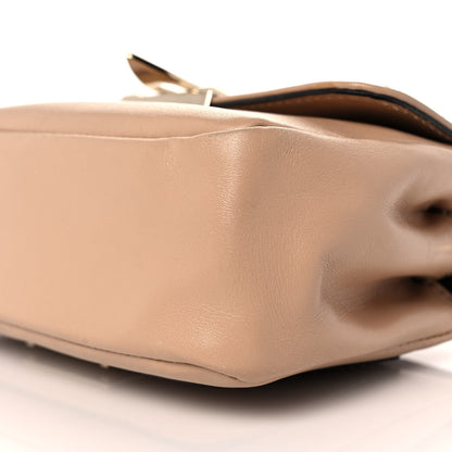 Valentino Garavani Vitello Rockstud Flip Lock Shoulder Flap Bag Beige 8 of 10