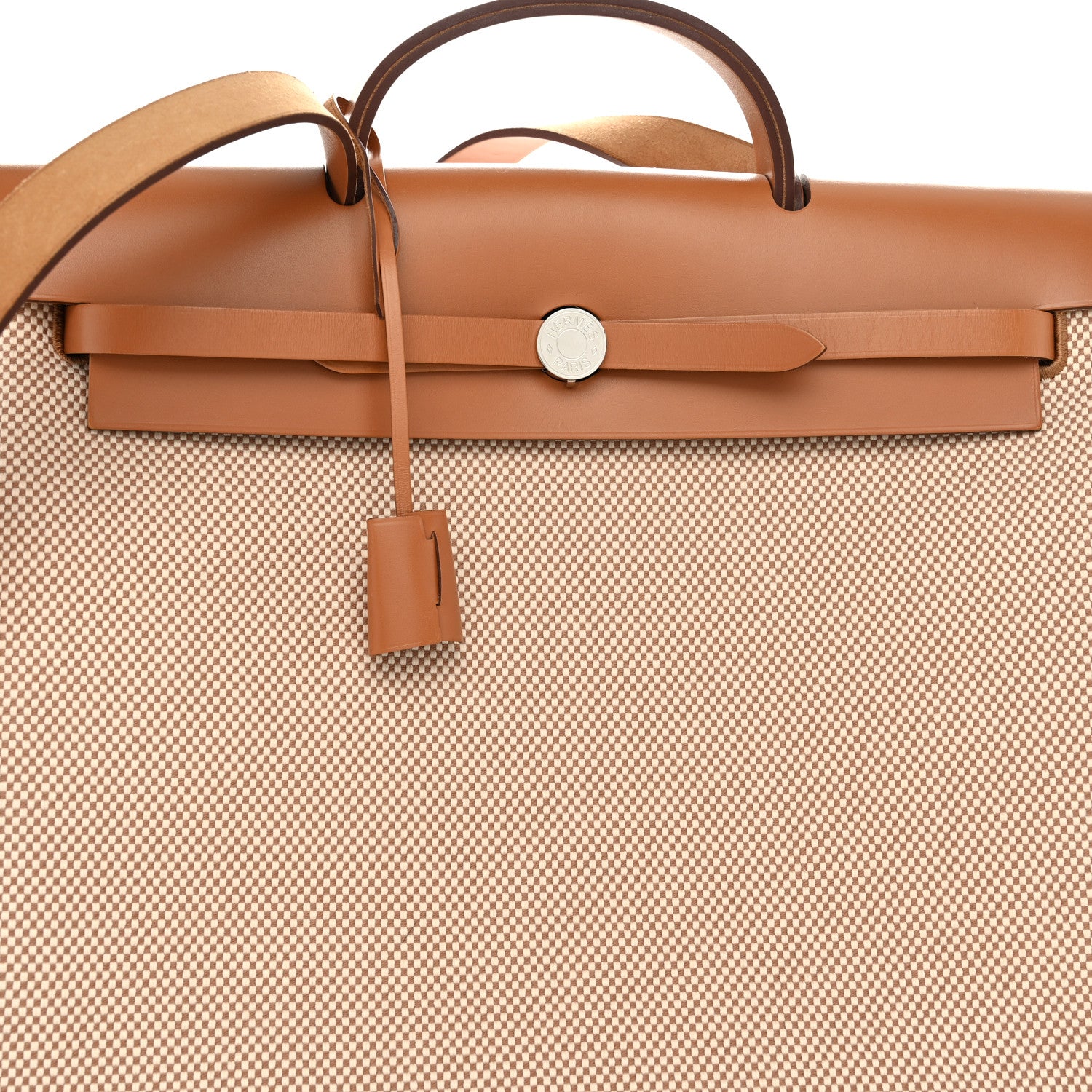 Hermes Vache Hunter Calfskin Criss Viking Herbag Zip Retourne 39 MM Ecru Beige Naturel 9 of 11