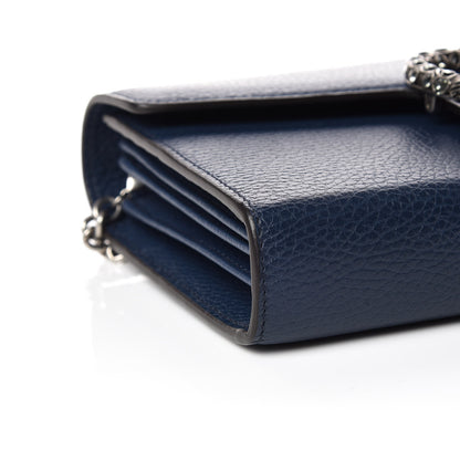 Gucci Dollar Calfskin Crystal Mini Dionysus Chain Wallet Blue Agata Black Diamond 5 of 10