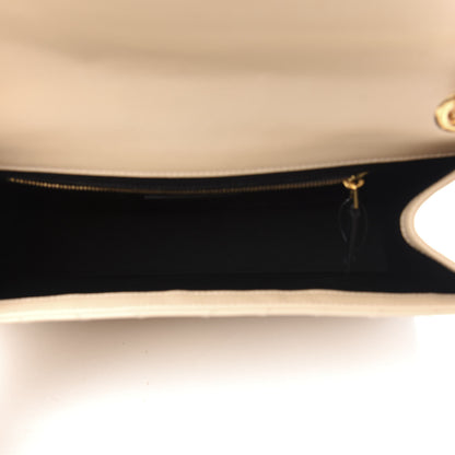 Saint Laurent Grain De Poudre Matelasse Chevron Large Monogram Satchel Nude Powder 5 of 10