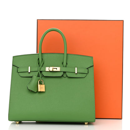 Hermes Epsom Birkin Sellier 25 Vert Yucca 11 of 12