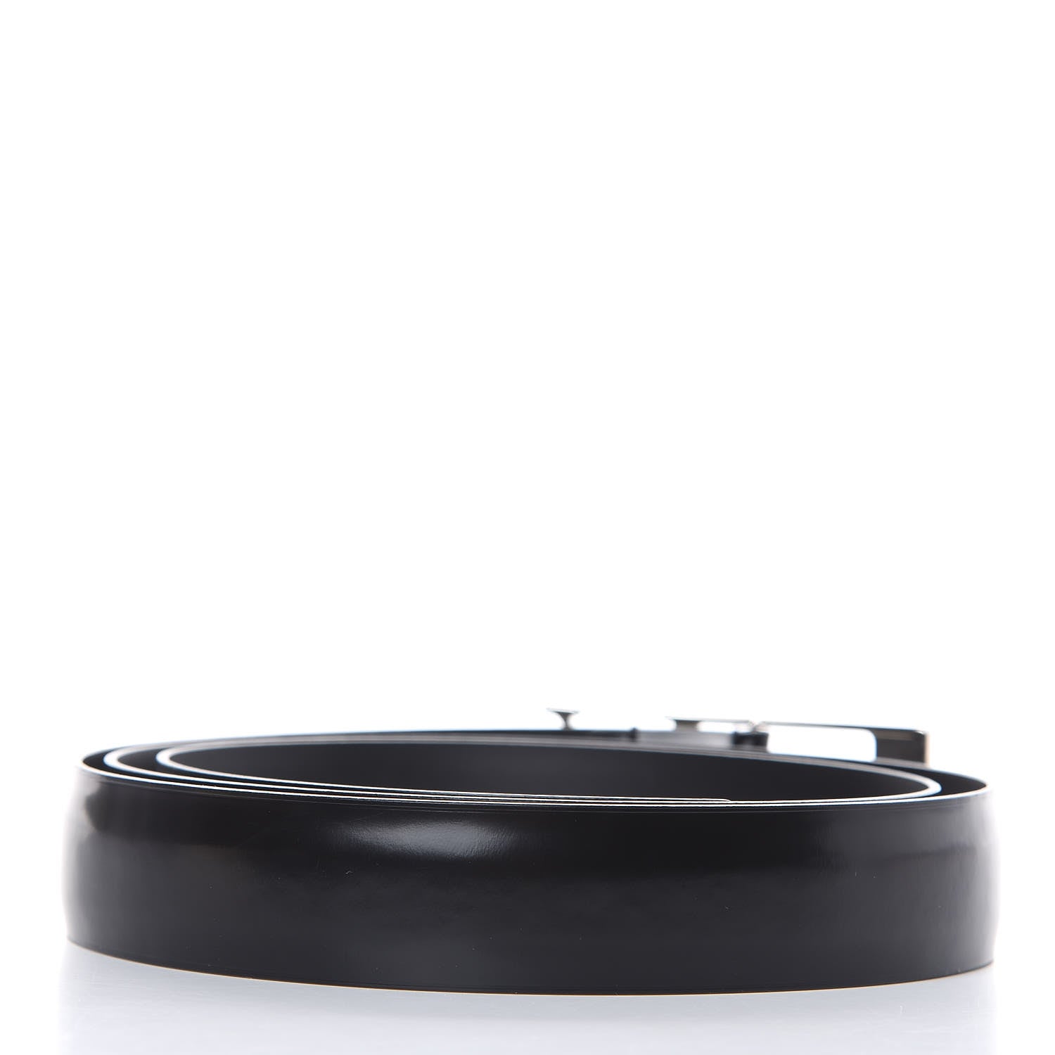 Louis Vuitton Glazed Calfskin LV Anagramme 30mm Belt 110 44 Black 3 of 8