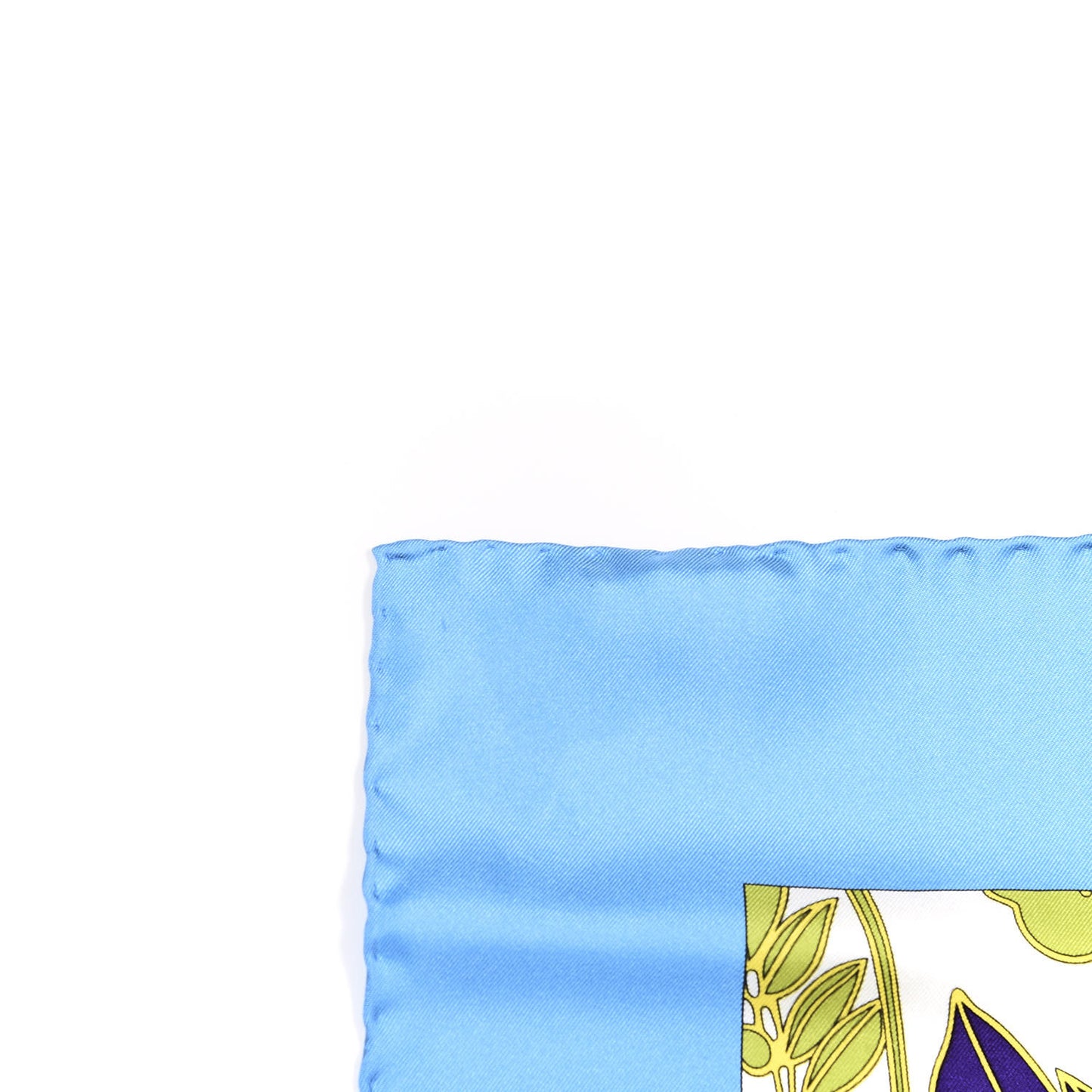Silk Floral Print Square Scarf Blue
