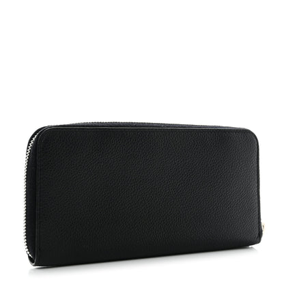 Saint Laurent Grained Calfskin Rive Gauche Zip Around Wallet Black 3 of 10