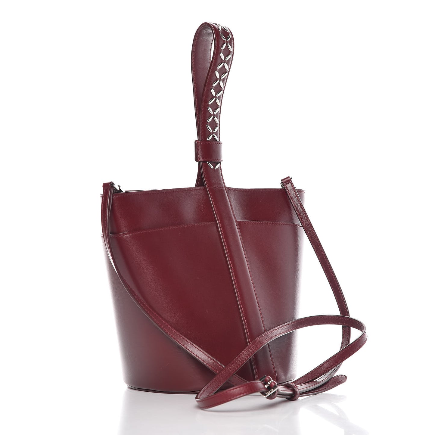 Calfskin Embellished Stella 17 Bucket Pourpre