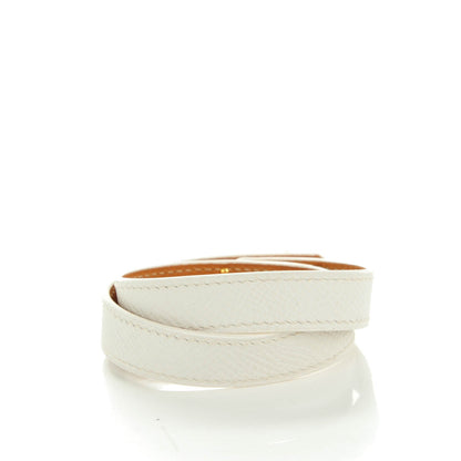 Hermes Epsom Kelly Double Tour Bracelet S White 3 of 7