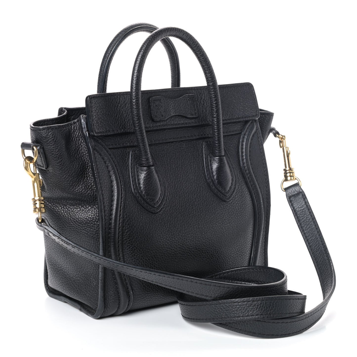 Drummed Calfskin Nano Luggage Black