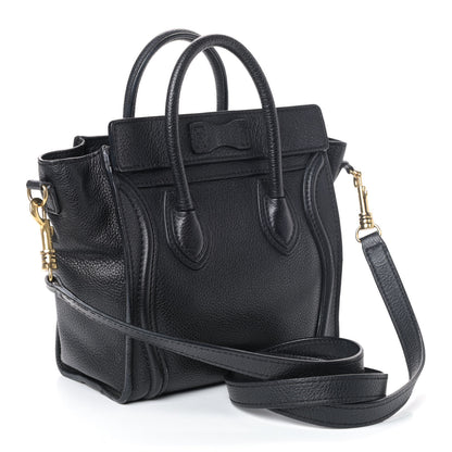 Celine Drummed Calfskin Nano Luggage Black 2 of 4