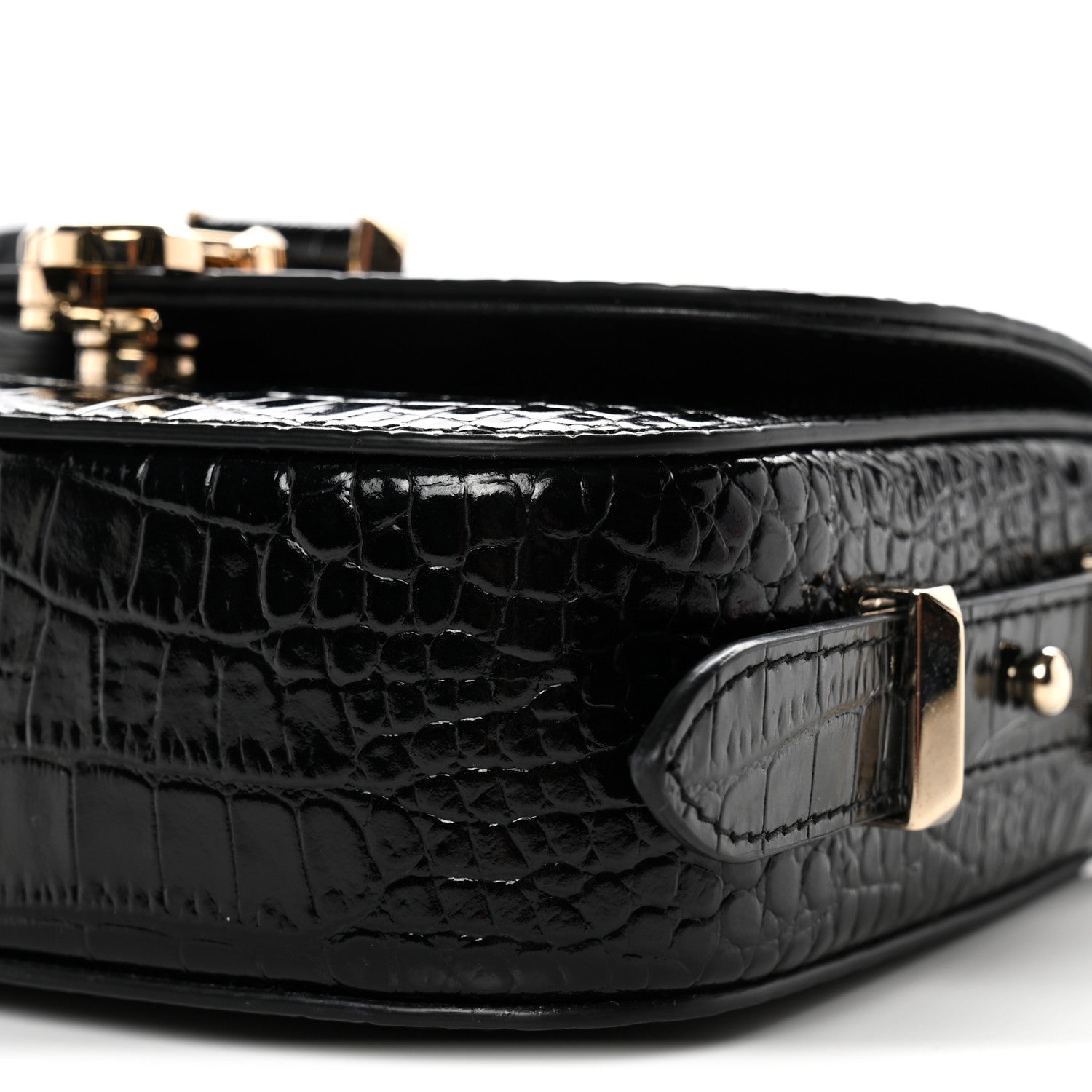 Jimmy Choo Calfskin Crocodile Embossed JCB Crossbody Bag Black 9 of 9