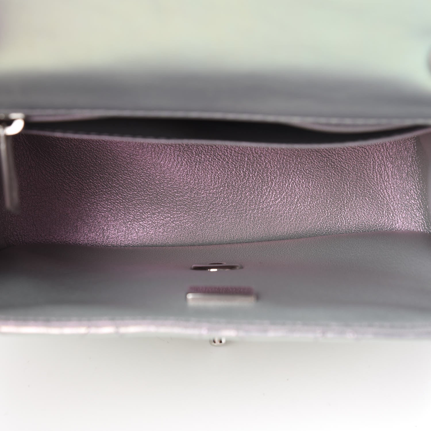 Chanel Iridescent Calfskin Quilted Mini Square Flap Light Purple 5 of 11