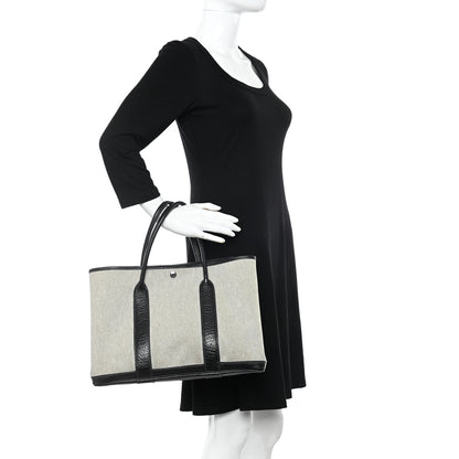 Hermes Twill H Negonda Garden Party 36 MM Tote Ecru Black 2 of 12