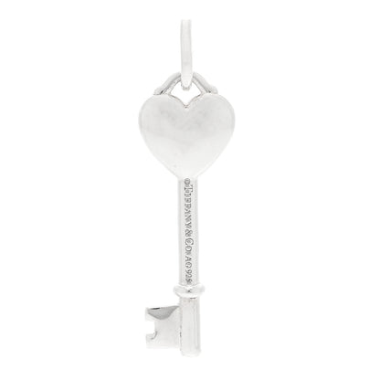 Tiffany Sterling Silver Enamel Heart Key Pendant Blue 3 of 3