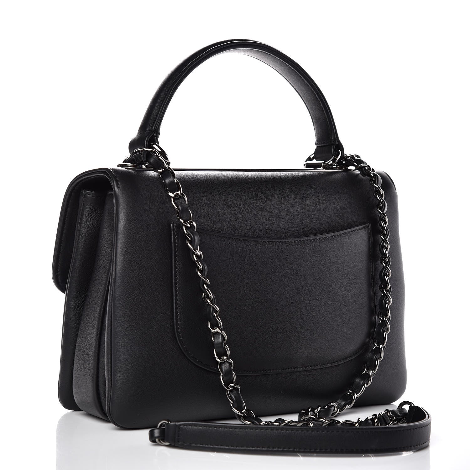 Chanel Calfskin Small Trendy CC Dual Handle Flap Bag Black 3 of 14