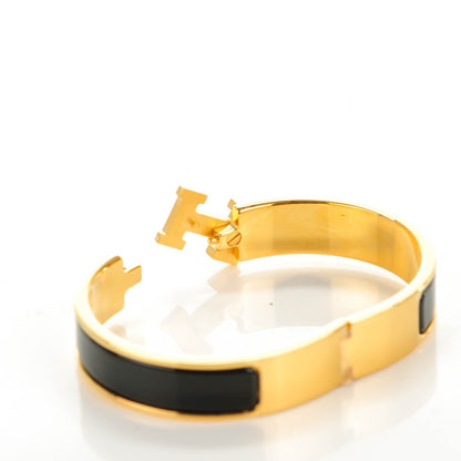 Hermes Enamel Narrow Clic Clac H Bracelet PM Black 4 of 5