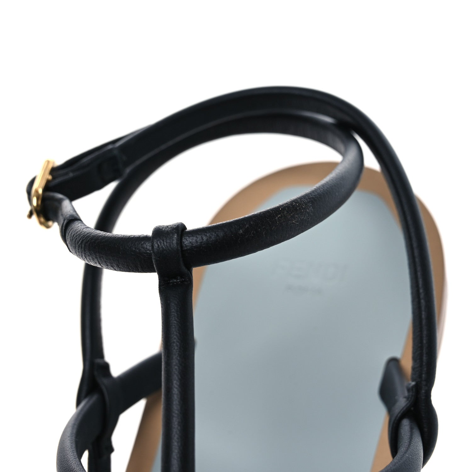 Fendi Nappa O’Lock Flat Thong Sandals 37 Black 12 of 13