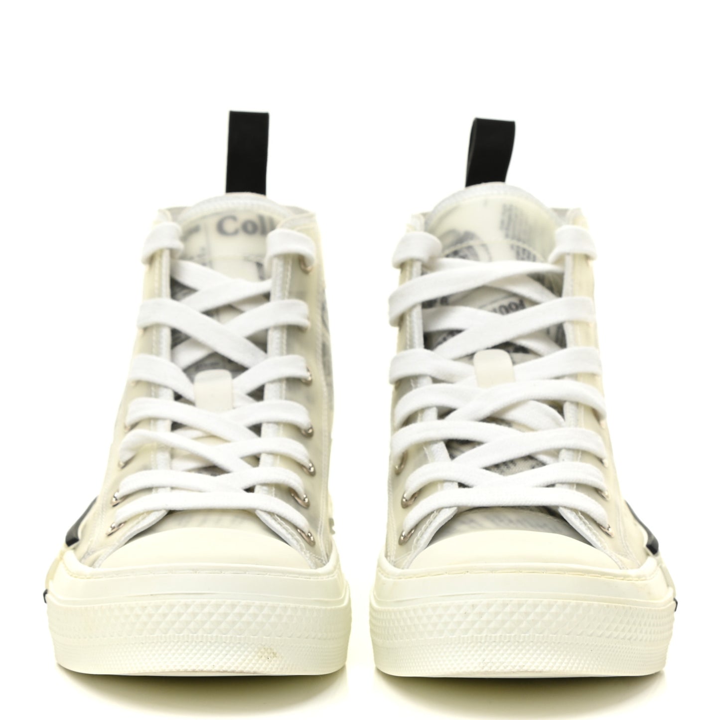 X DANIEL ARSHAM Canvas Newspaper Print B23 High Top Sneakers 36 White