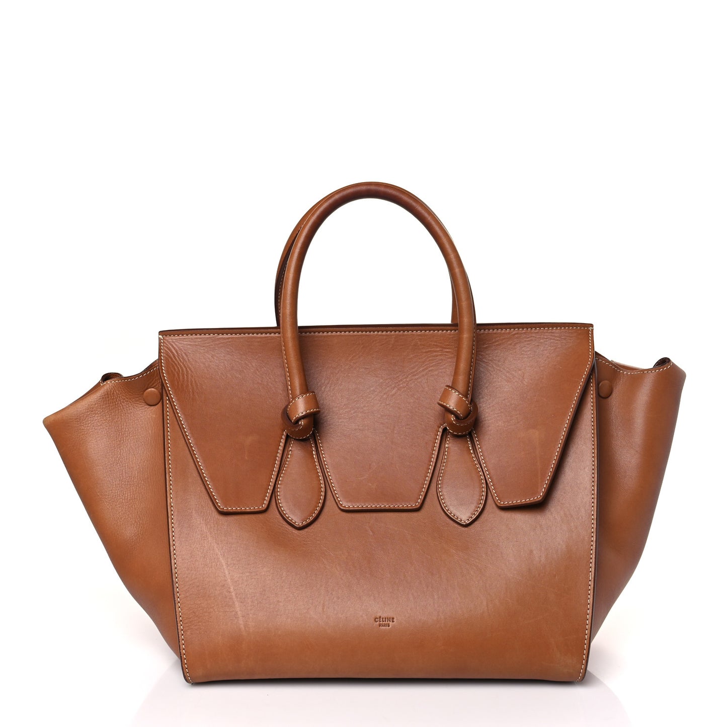 Natural Calfskin Small Tie Knot Tote Tan
