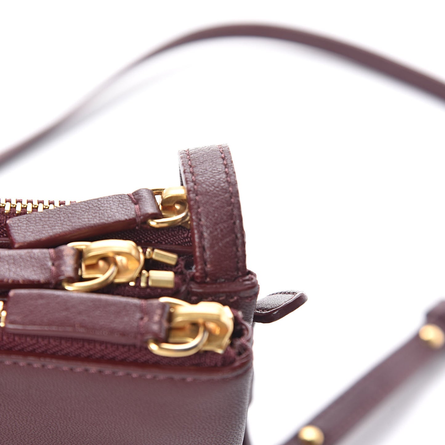 Lambskin Small Trio Crossbody Bag Burgundy