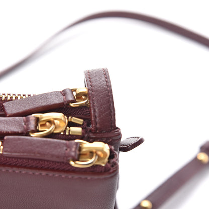 Celine Lambskin Small Trio Crossbody Bag Burgundy 12 of 18