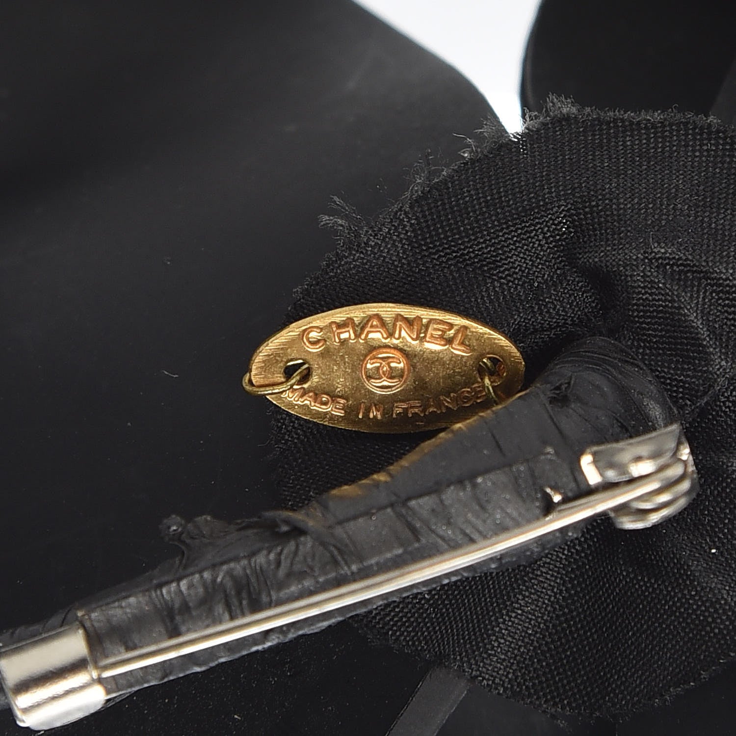 Chanel Patent Camellia Pin Brooch Black 4 of 4