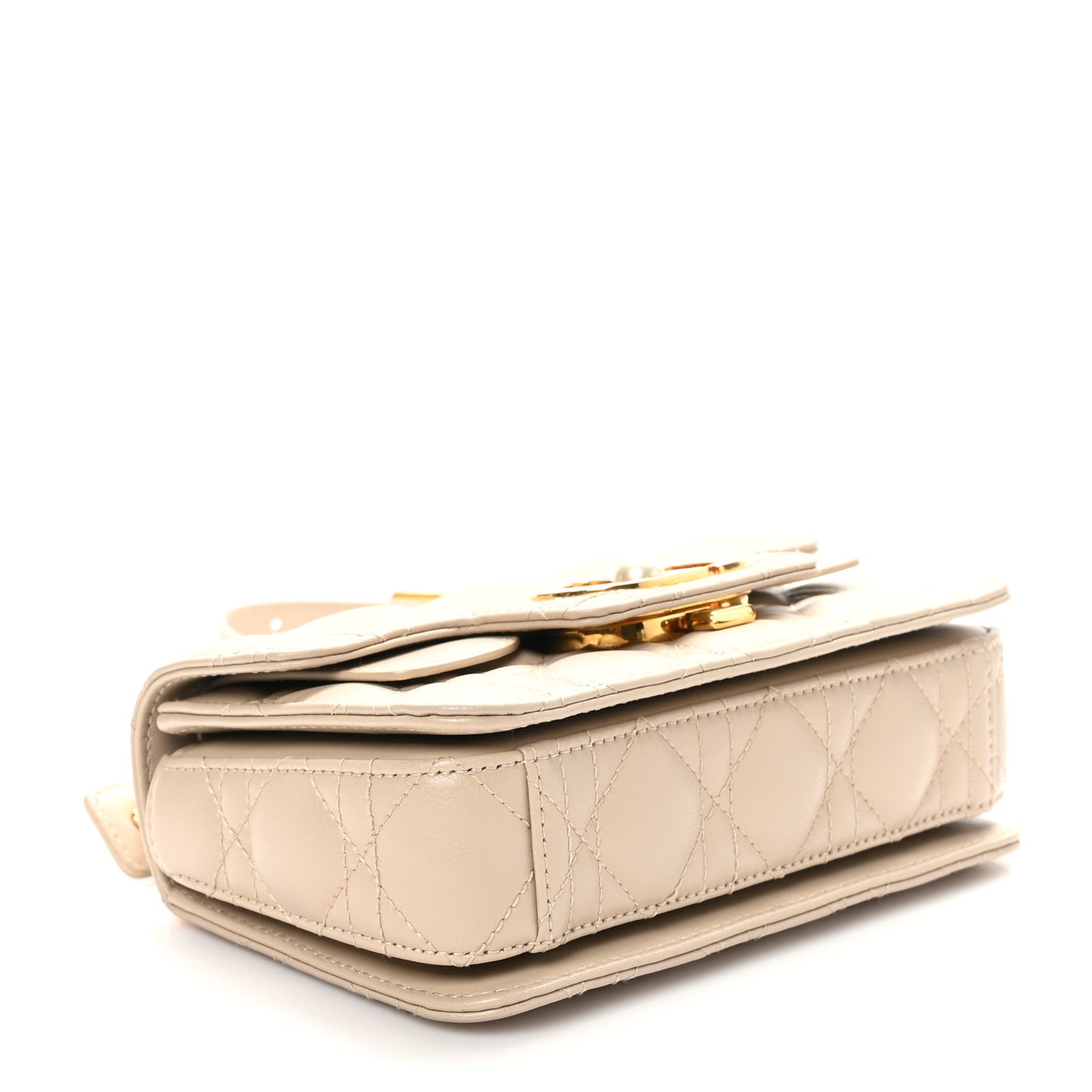 Lambskin Cannage Mini Jolie Top Handle Bag Beige