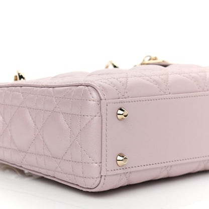 Christian Dior Metallic Lambskin Cannage Mini Lady Dior Lotus 9 of 10