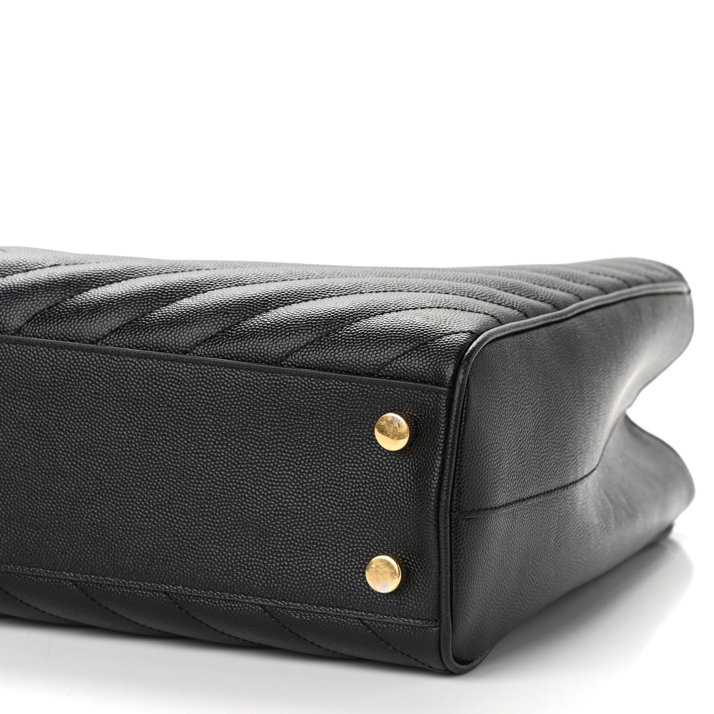 Grain De Poudre Matelasse Chevron Monogram Shopping Bag Black