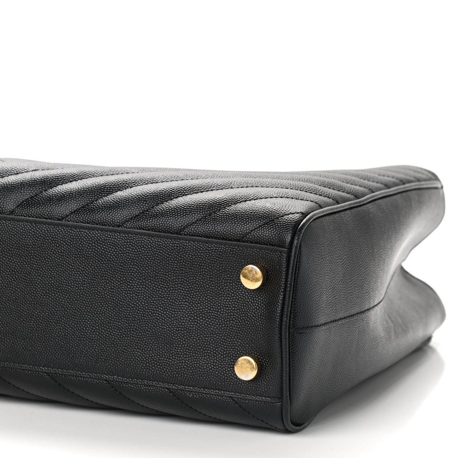 Saint Laurent Grain De Poudre Matelasse Chevron Monogram Shopping Bag Black 10 of 11