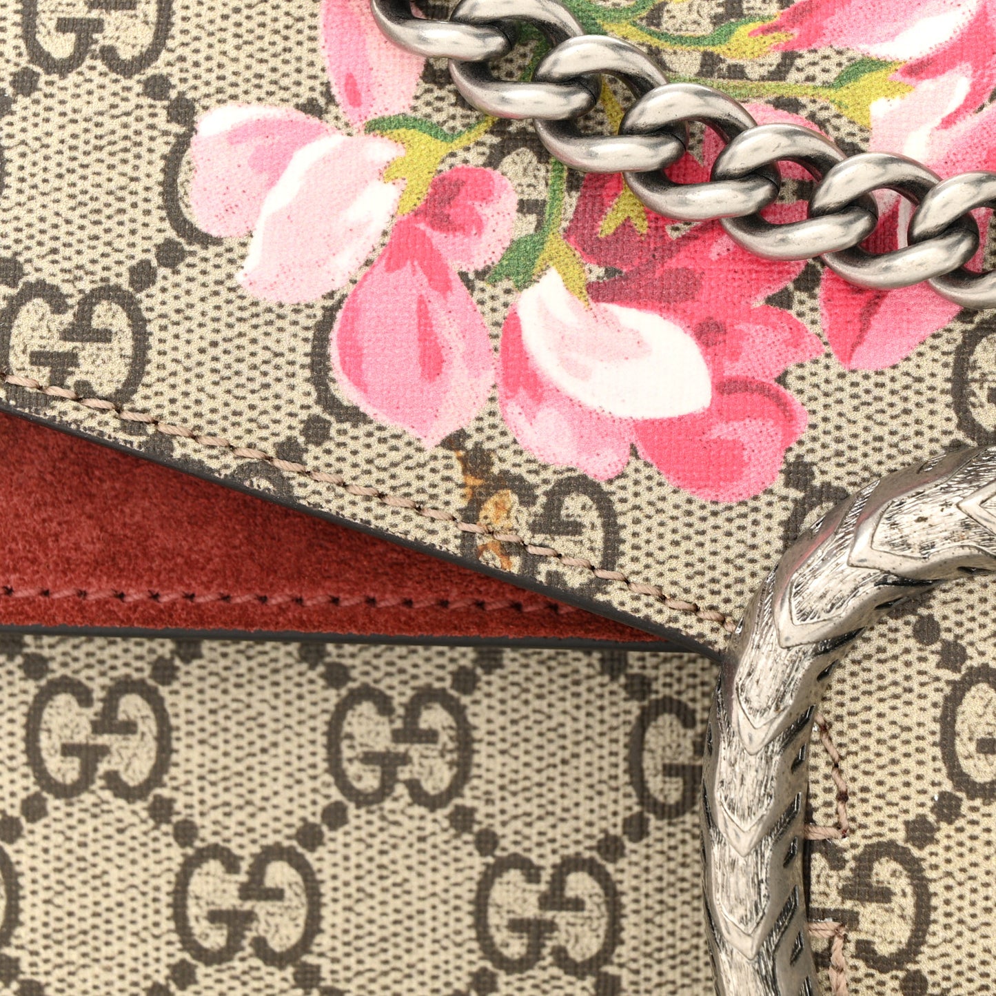 GG Supreme Monogram Blooms Small Dionysus Shoulder Bag Beige Multicolor Dry Rose