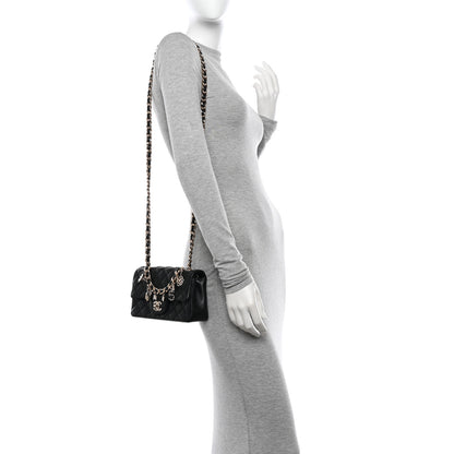 Chanel Lambskin Quilted Mini Coco Charms Rectangular Flap Black 2 of 10
