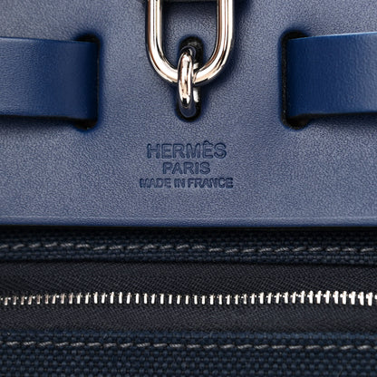 Hermes Criss Viking Vache Hunter Herbag Zip Retourne 31 PM Ecru Mauve Bleu 8 of 13