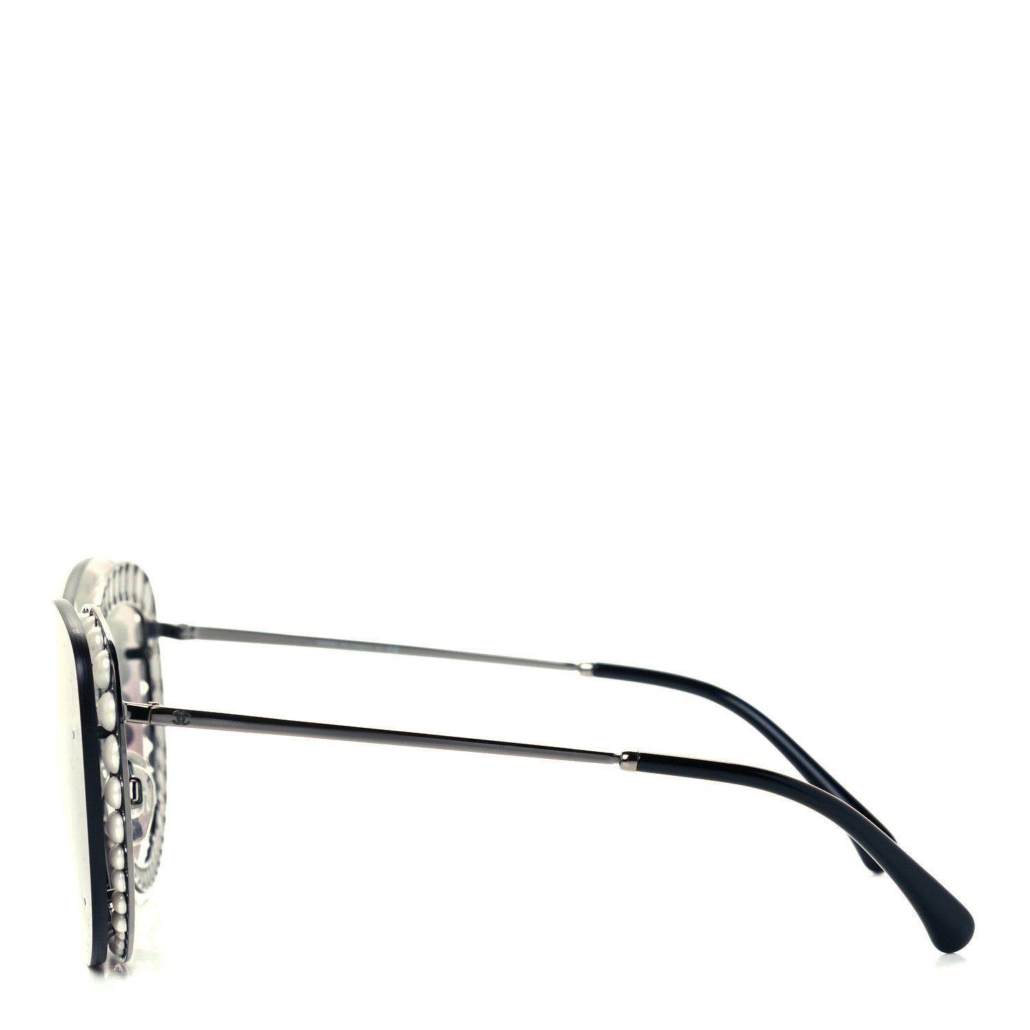 Chanel Acetate Metal Pearl Butterfly Sunglasses 4236-H Black Grey 3 of 7