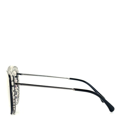 Chanel Acetate Metal Pearl Butterfly Sunglasses 4236-H Black Grey 3 of 7