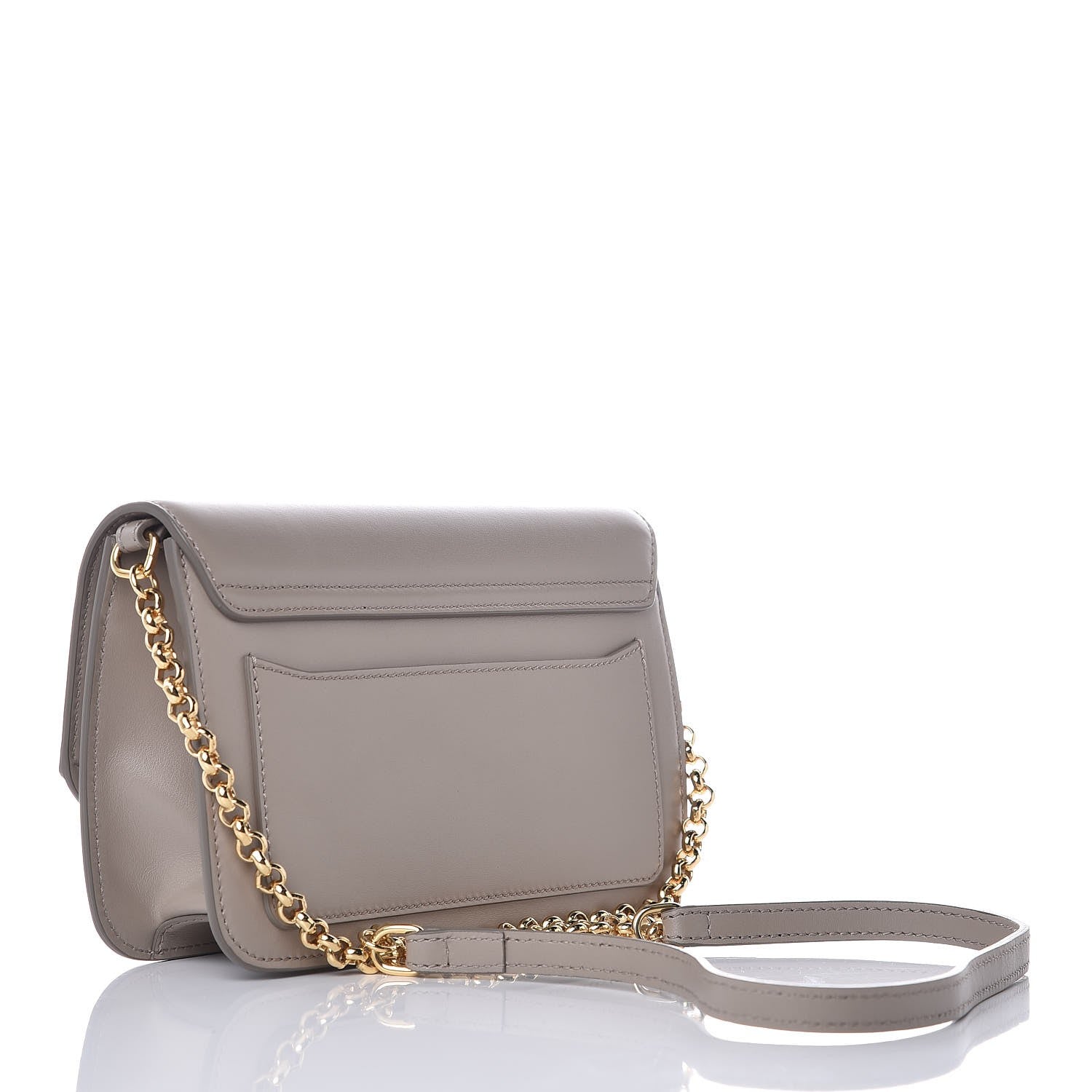 Chloe Calfskin Suede C Clutch With Chain Motty Grey 4 of 8