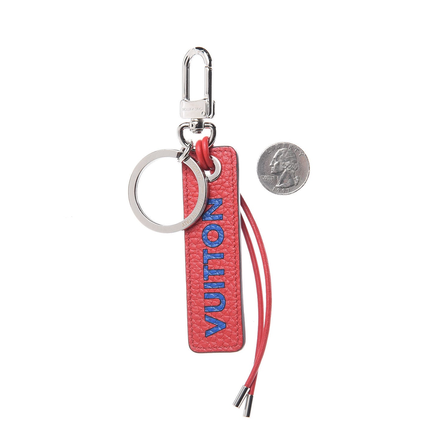 Taurillon Logo Tab Bag Charm Key Holder Blue