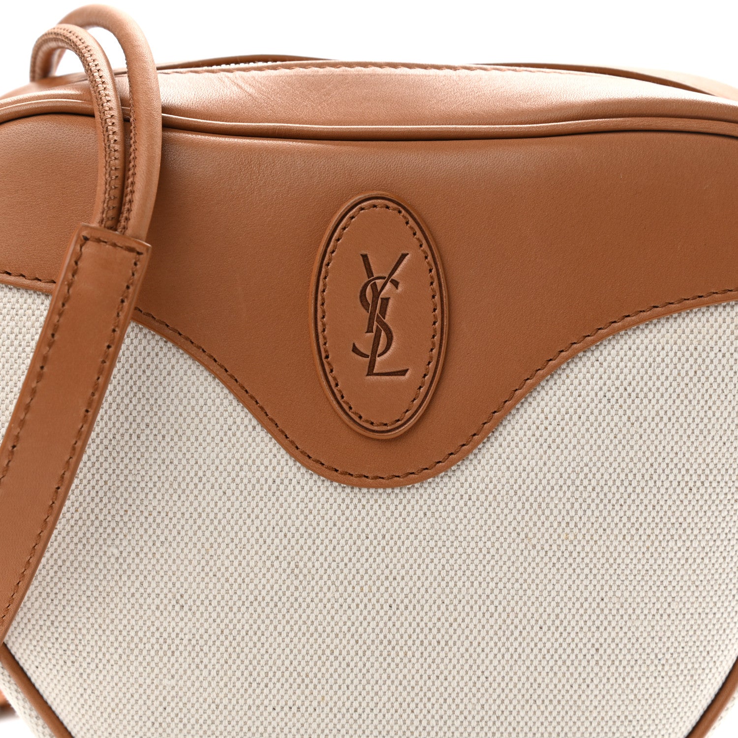 Saint Laurent Linen Calfskin Le Monogramme Coeur 8 of 12