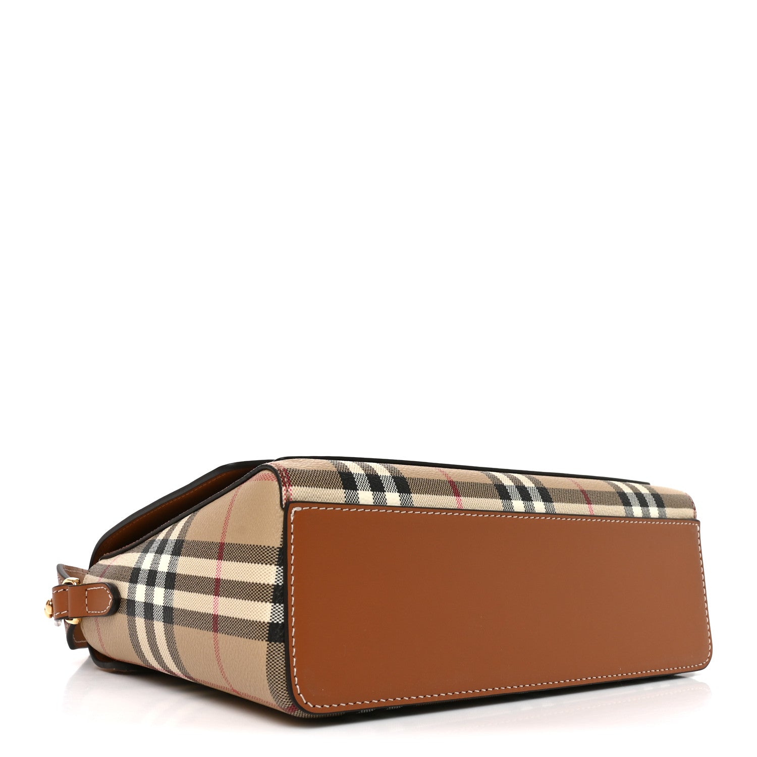 Burberry Coated Canvas Calfskin Vintage Check Medium Note Crossbody Bag Briar Brown 4 of 10