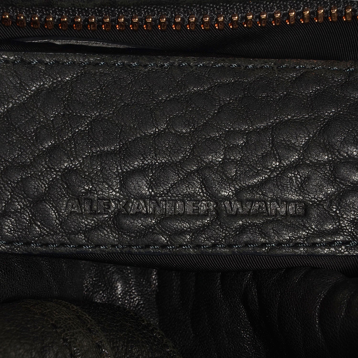 Alexander Wang Pebbled Lambskin Rocco Black w Rose Gold Hardware 6 of 6