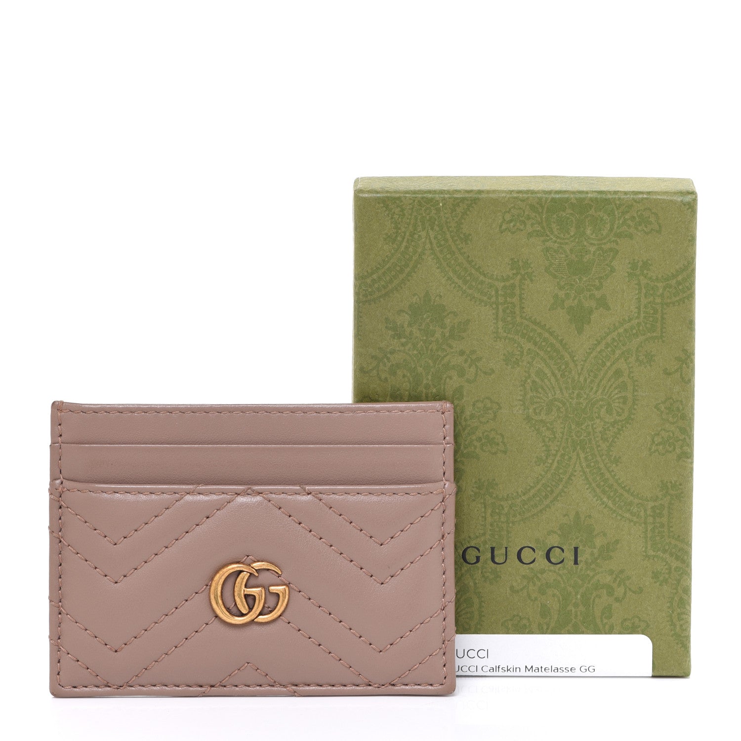 Gucci Calfskin Matelasse GG Marmont Card Holder Porcelain Rose 7 of 7
