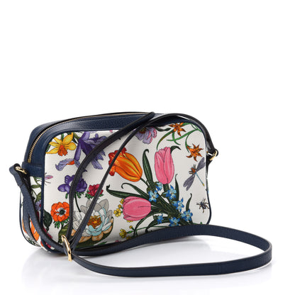 Gucci Canvas Flora Floral Shoulder Bag White Blue Agata Mulitcolor 3 of 10