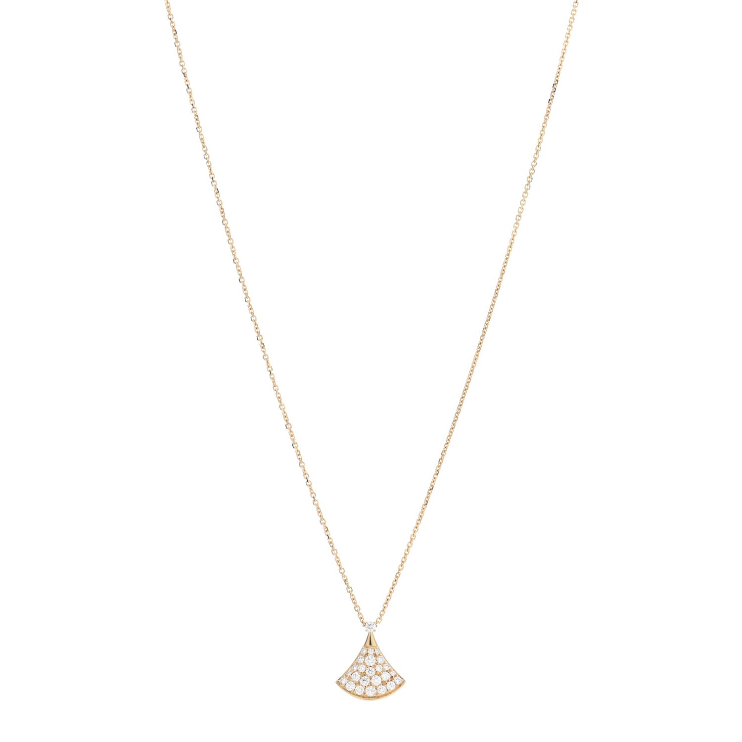 Bulgari 18K Yellow Gold Diamond Divas' Dream Pave Pendant Necklace 1 of 5
