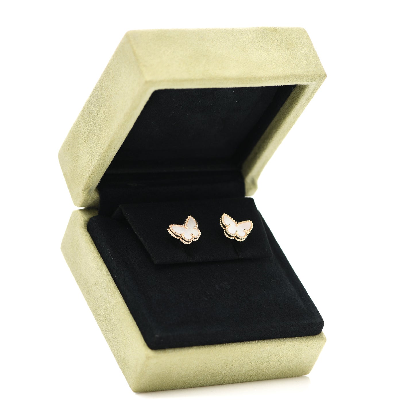18K Yellow Gold Mother of Pearl Sweet Alhambra Butterfly Earrings