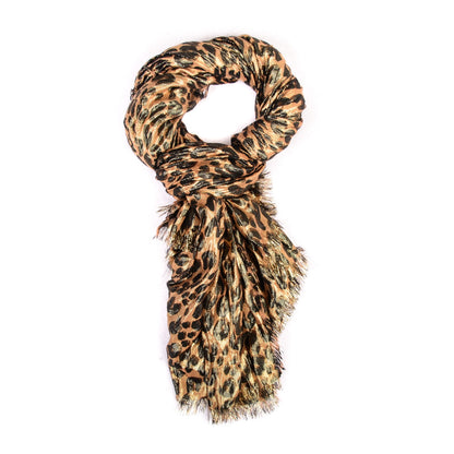 Louis Vuitton Cashmere Silk Leopard Etole Stole Disco Marron 1 of 6