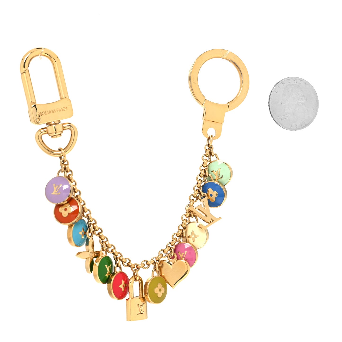 Metal Enamel Pastilles Key Chain Bag Charm Multicolor