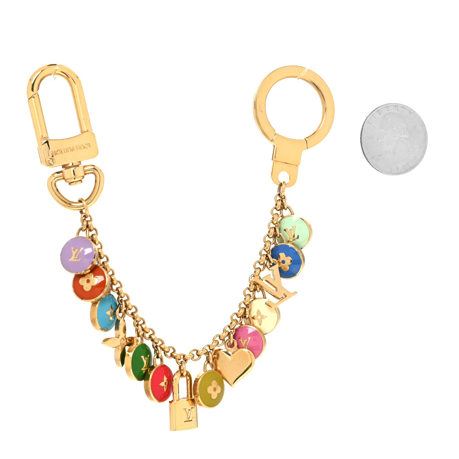 Louis Vuitton Metal Enamel Pastilles Key Chain Bag Charm Multicolor 2 of 4