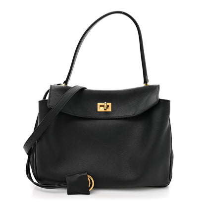 Balenciaga Natural Smooth Calfskin Small Rodeo Top Handle Handbag Black 1 of 11