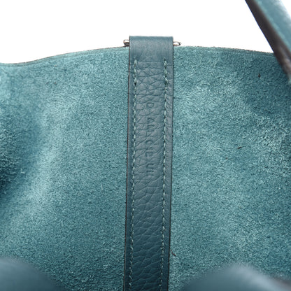 Hermes Taurillon Clemence Eclat Picotin Lock 18 PM Vert Bosphore Deep Blue 7 of 11