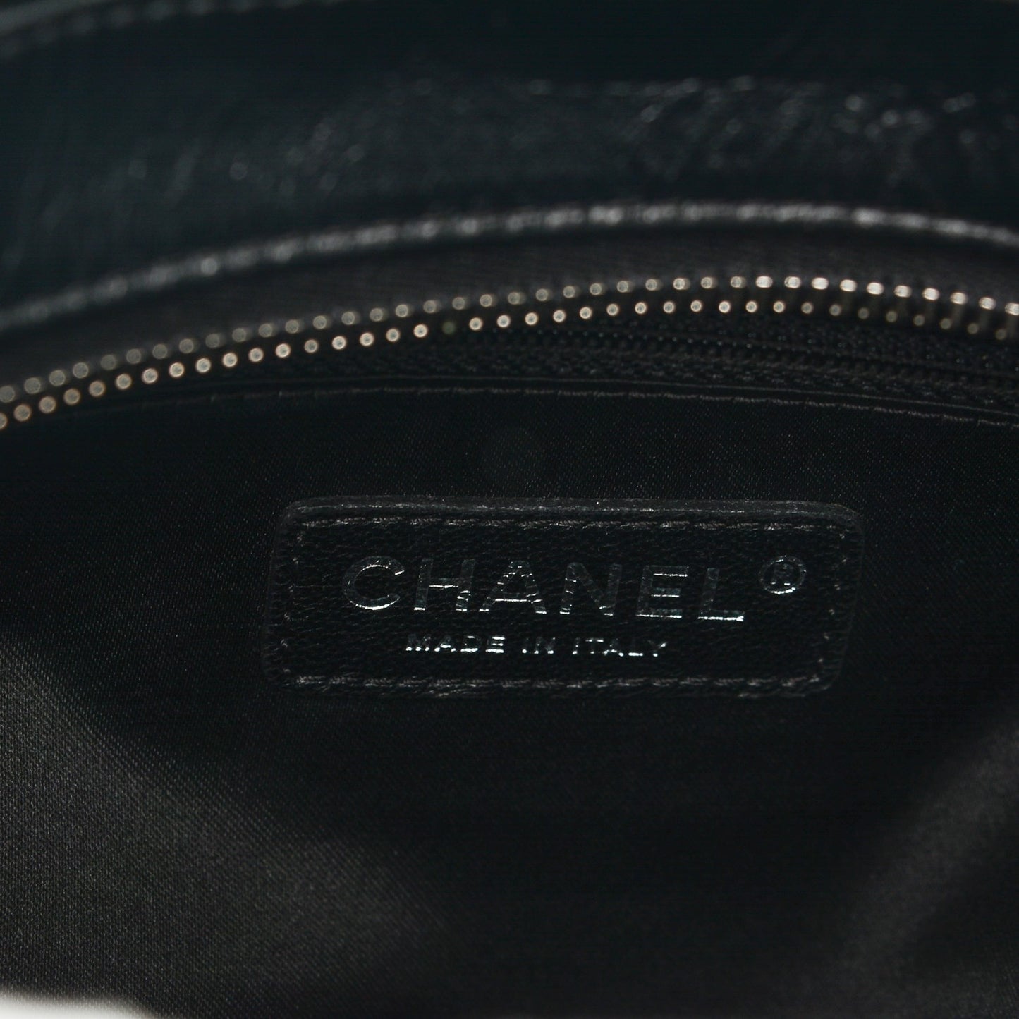 Glazed Calfskin Large Twisted Tote Black
