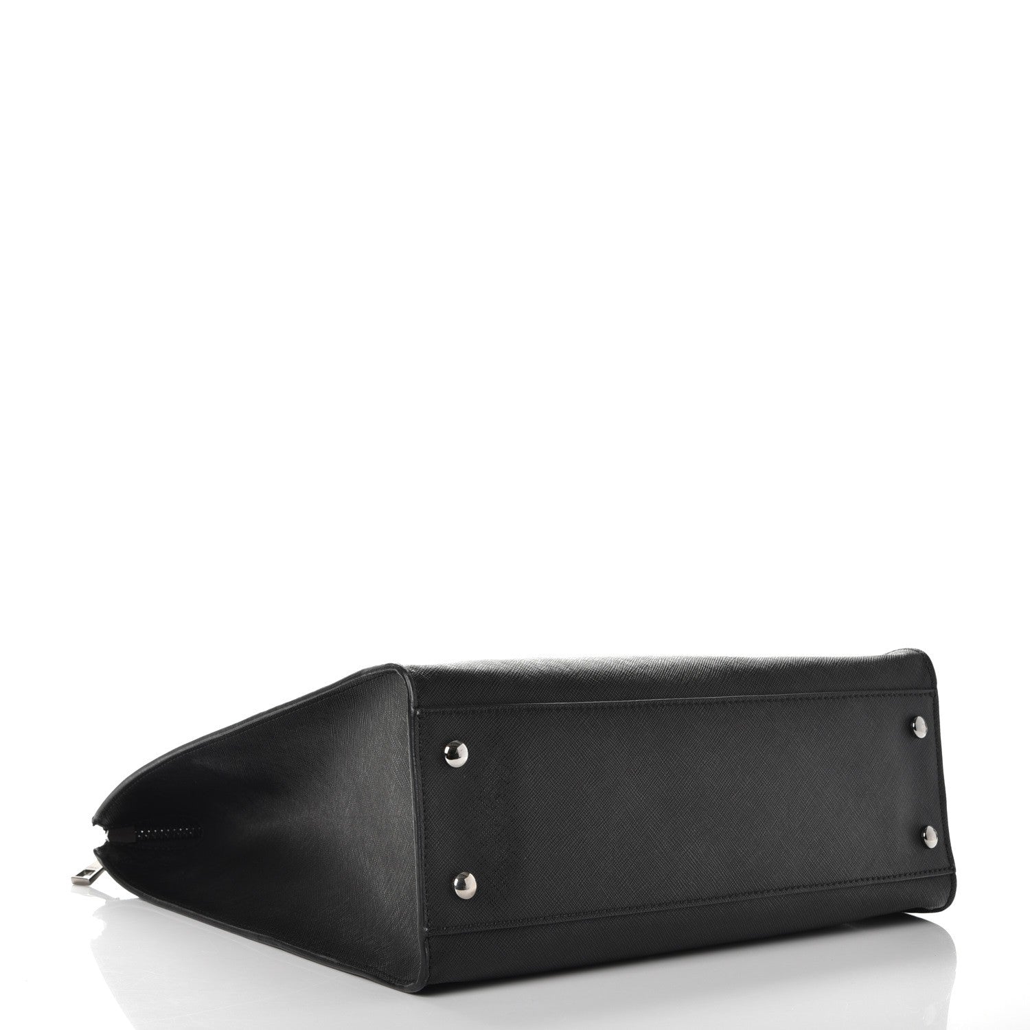 Versace Grained Calfskin Palazzo Medusa Shopping Tote Black 4 of 8